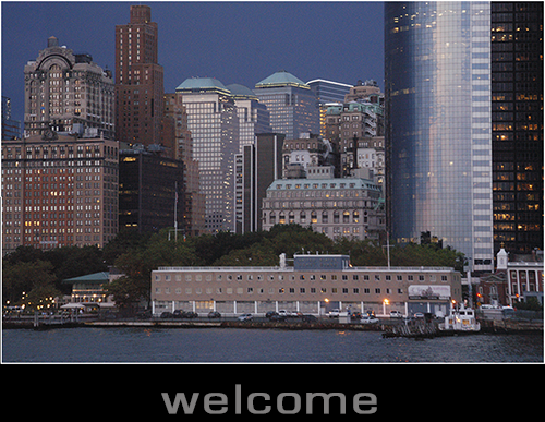 "Welcome entrance, Manhattan, New York, "